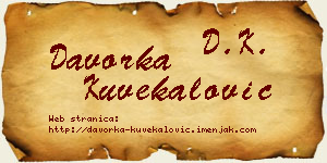 Davorka Kuvekalović vizit kartica